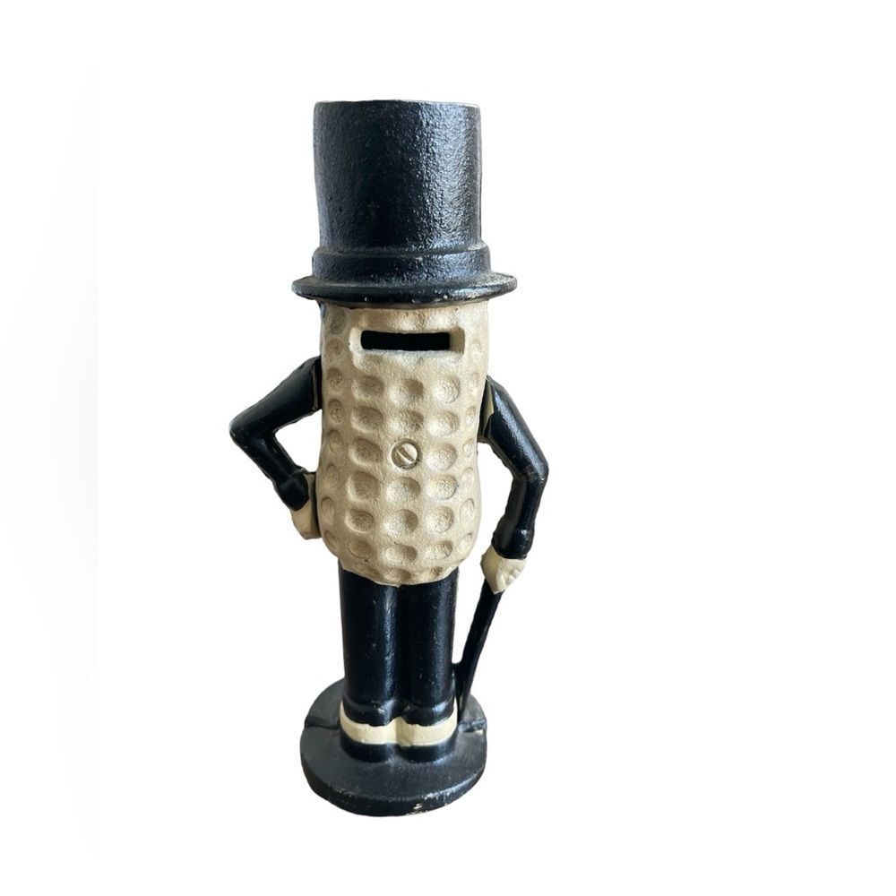 Vintage Cast Iron Mr Peanut Bank - Picture 2 of 8